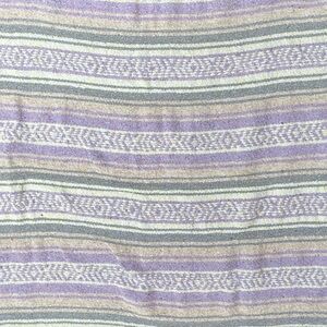 Authentic Handmade Mexican Blanket - lavender purple, yellow, gray
